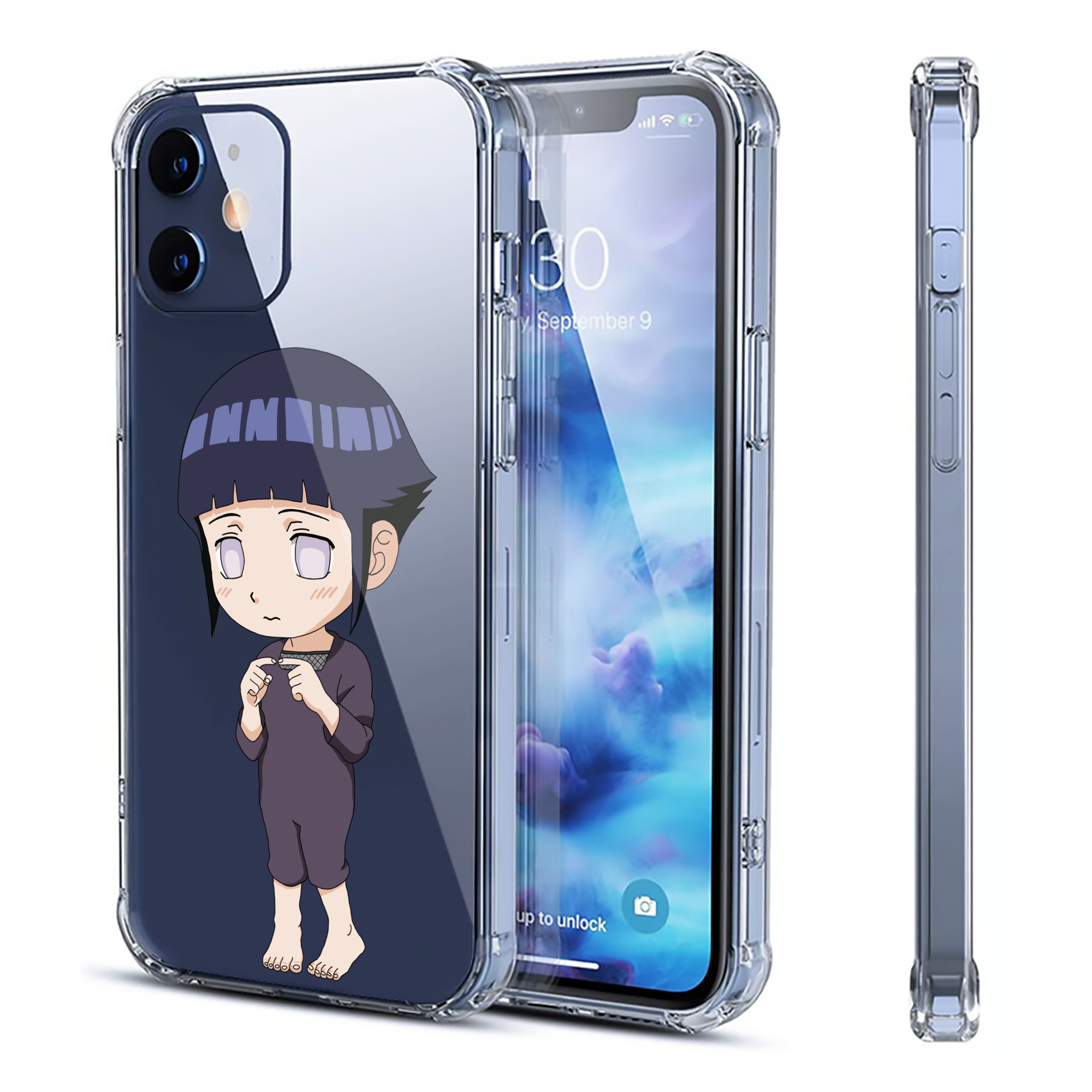 （画像用） NARUTO -ナルト- 日向ヒナタ Hyūga Hinata 【iPhone 12シリーズ対応】透明スマホケース（クリアソフトケース）